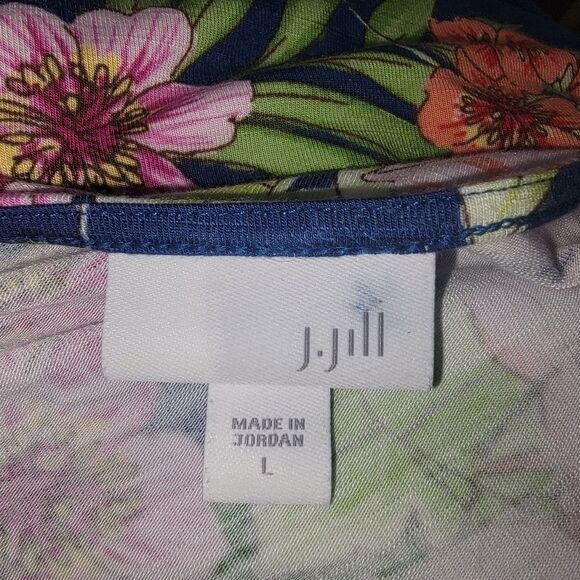 J. Jill sleeveless tropical print dress size Large - Picture 4 of 5